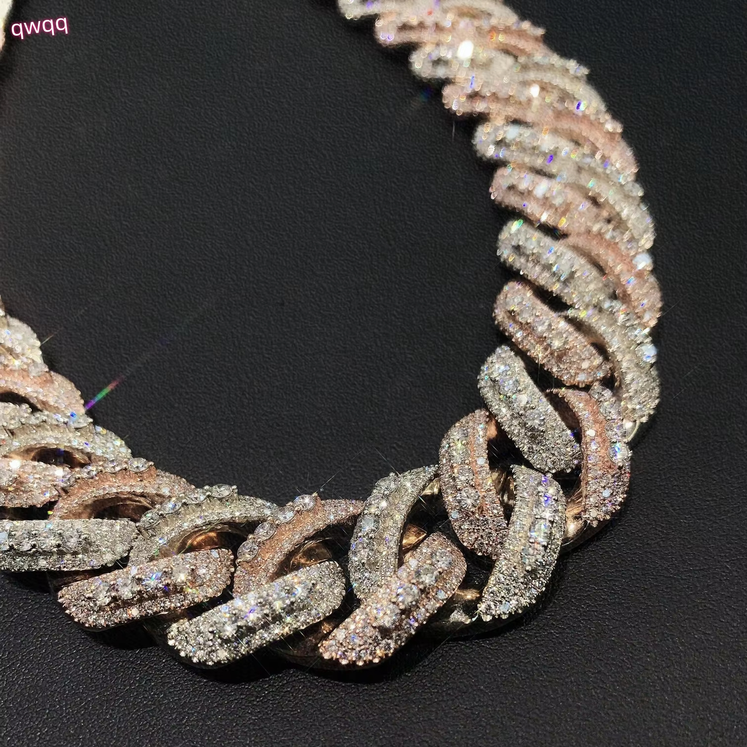 10K/14K/18K Gold Cuban Chain Set for Men Franco Bracelet CVD Lab Diamond Necklace 2 Row Custom Luxury Jewelry