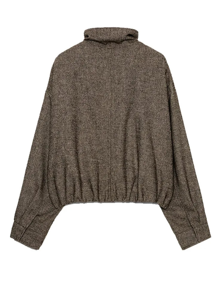 Fashion Layered Pleated Skirt Sets For Women Stand Collar Bomber Jacket Sexy Mini Skirts Baddies Two Pieces Set Chic Lady Outfit 251219