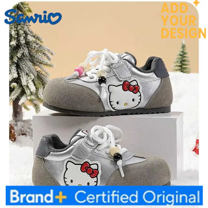 Sanrio Girl Hello Kitty Fashion Fleece-Lined Lightweight Sneakers Student Cartoon Winter Wear-Resistant Child Casual Shoes New H251223
