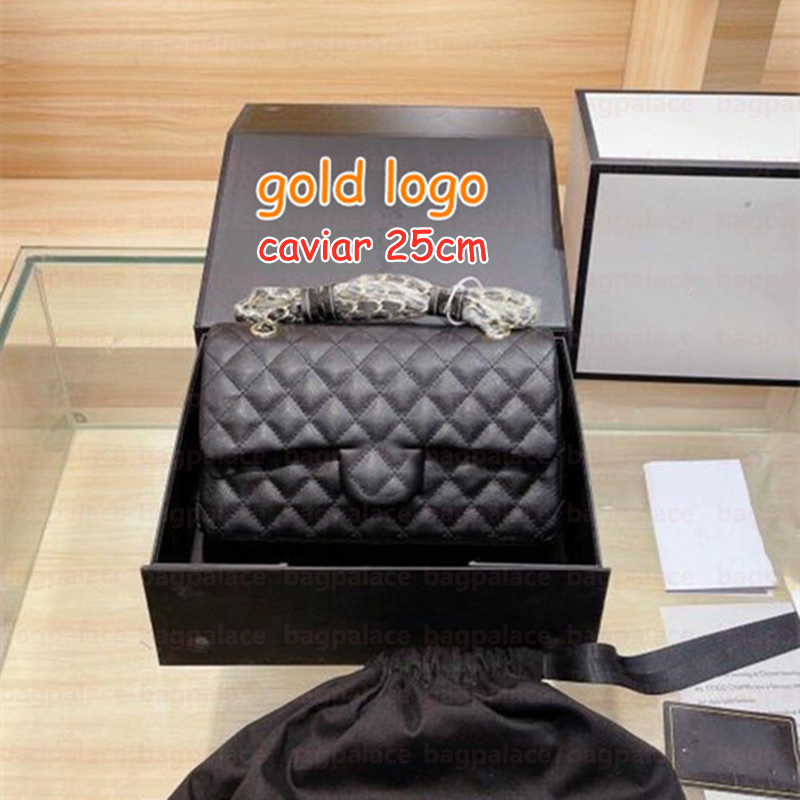 Luxury Designer Bag Classic Shoulder Bag Women Designer Bags cf Caviar Flap Black Sheepskin Soft Calfskin Crossbody Bags Shoulder Purse 25cm Handbag Cross body Bag