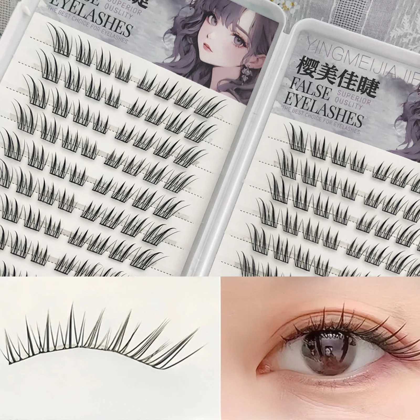 6/10/20 Rows Foxes False Eyelashes Glue-free Natural Voluminous Fiber Eyelash Extension For Daily Cosplay Perfect Eye MakeupT251223