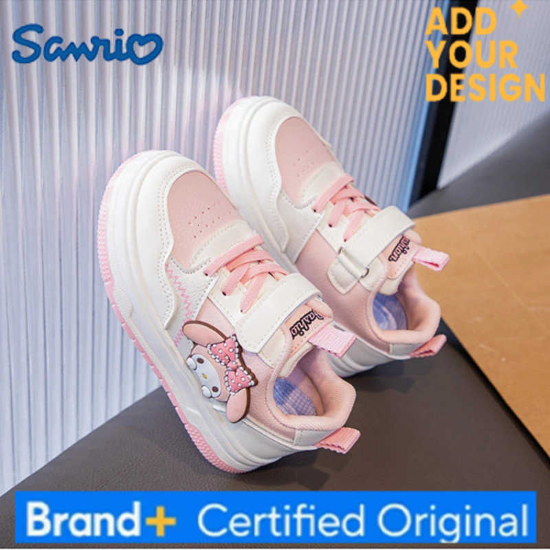 Sanrio KidsCasual Shoes Girls Cartoon PU Leather Spring Outdoor Sneakers Breathable Anti-slip Pink Purple Size 26-37 H251223