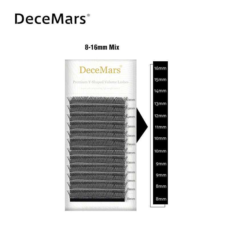 DeceMars YY Shape Black Brown Eyelashes Extensions Two Tip Lashes C/D Curl High Quality IdividualT251223