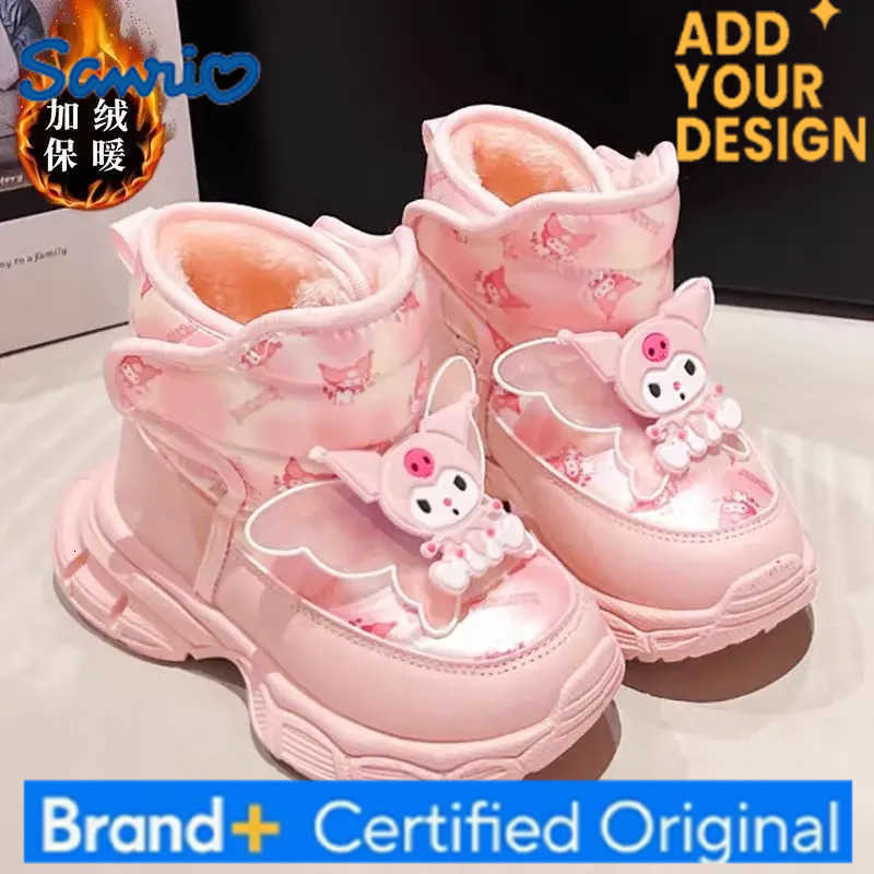 Sanrio Kuromi Girl Cotton Boots Sanrios Winter New Anime Kawaii Cartoon Velvet Water Proof Keep Warm Anti-Slip Thicken Short Boots H251223