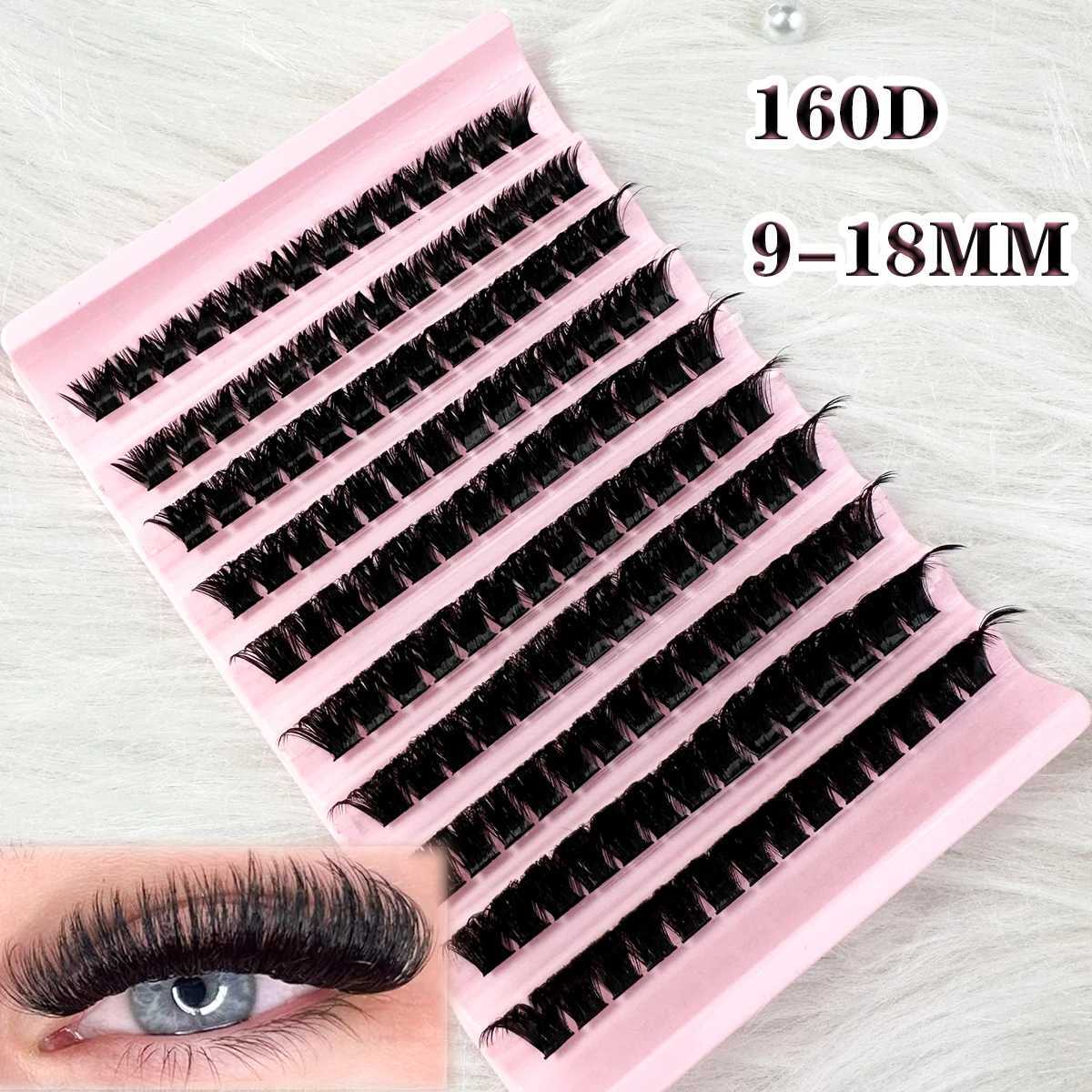 New 160D 10 Rows Individual Lashes Extension Natural Faux Mink Eyelashes Individual Cluster Eyelashes Extension Makeup CiliaT251223