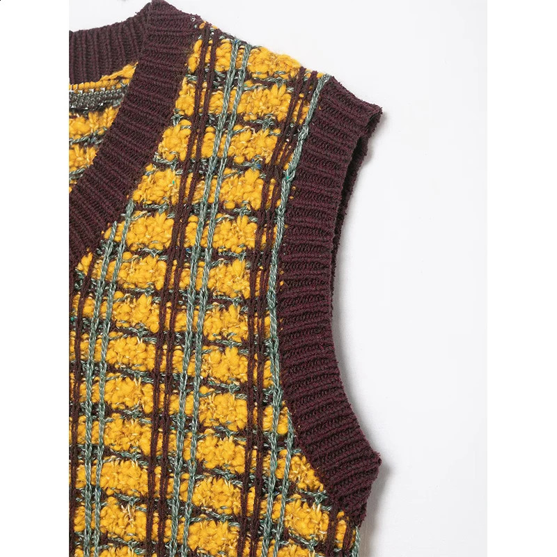 Womens knitted Sweater Vest Autumn Fashion VNeck Sleeveless Vests Vintage Female Chic Tops 251223 - view 5