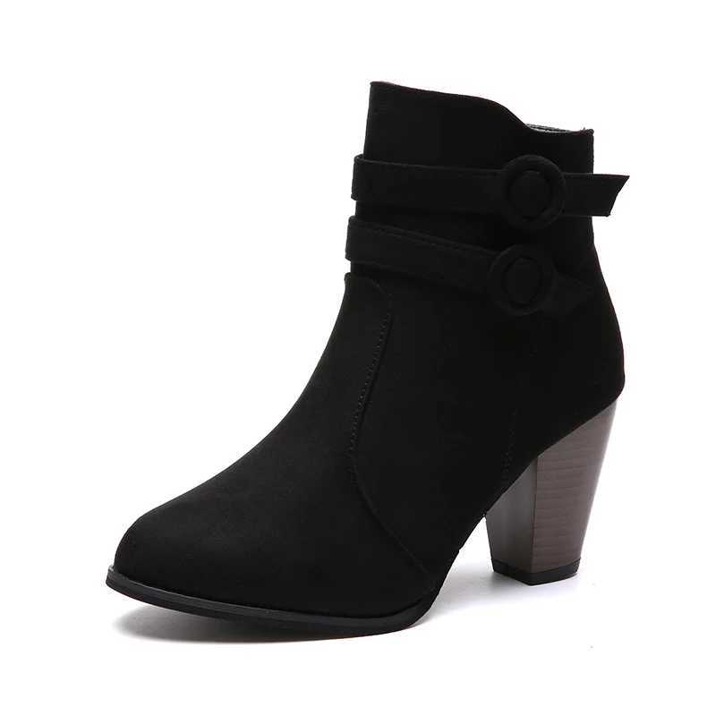 Boots Women Winter 2023 New Ankle Boots for Women High Heel Women Fashion Zipper Platform Boots Casual Bottines Botas Para MujerT251223