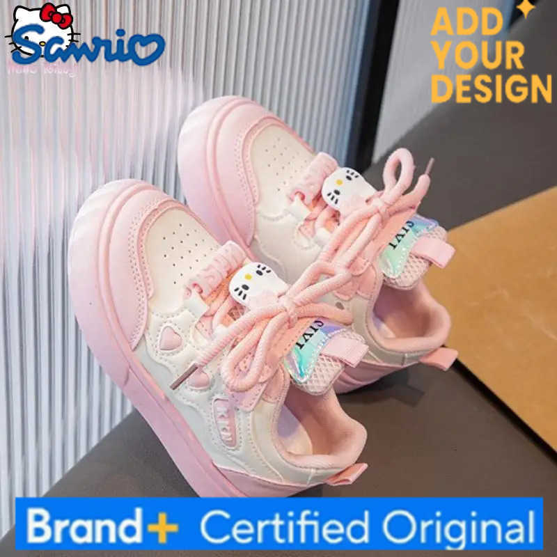 Sanrio Kawaii Girls Hello Kitty Sneakers Anime Cartoon Spring and Autumn New Casual Board Shoes Soft Sole Running White Shoes H251223
