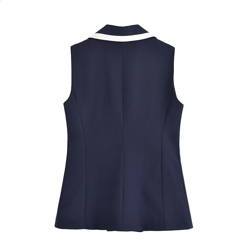 Straight Pants 2 Pieces Sets For Women Fashion DoubleBreasted Short Vest Top Trousers Set Office Woman Outfits 251222