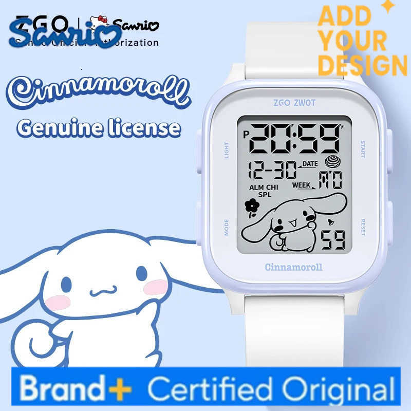 Sanrio Cinnamoroll Kids watch For girls students Cute simple style Waterproof square digital electronic watch Gift 878 H251223