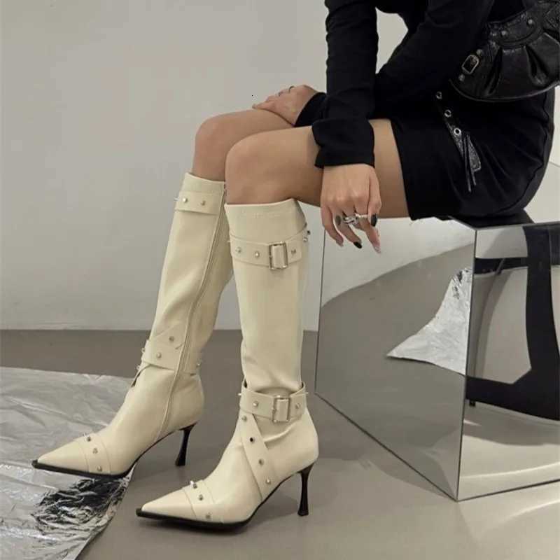 New Style Thin High Heel Women Boots 2024 Pointed Toe Womens High Tube Thinner-looked High Heel Long Boots Zip Boots Mujer D109T251223