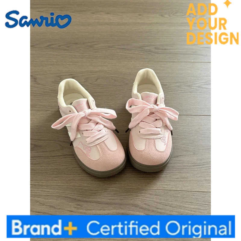 Sanrio Hello Kitty Sneakers Board Shoes Cute Cozy Y2K Style Pink Thick Soled German Training Embroidery Casual Retro Girls Niche Design H251223