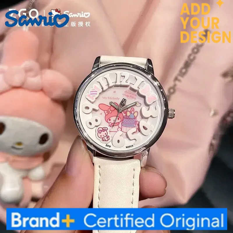 Sanrio Hello Kitty Luminous Watch Girls Melody Cinnamoroll Quartz Watches Childrens Birthday Gifts H251223