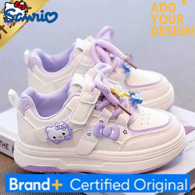 Sanrio Hello Kitty Childrens White Shoes Cartoon New Anime Spring Autumn Kawaii Girls Soft Sole Princess Shoe Casual Sport Shoe H251223