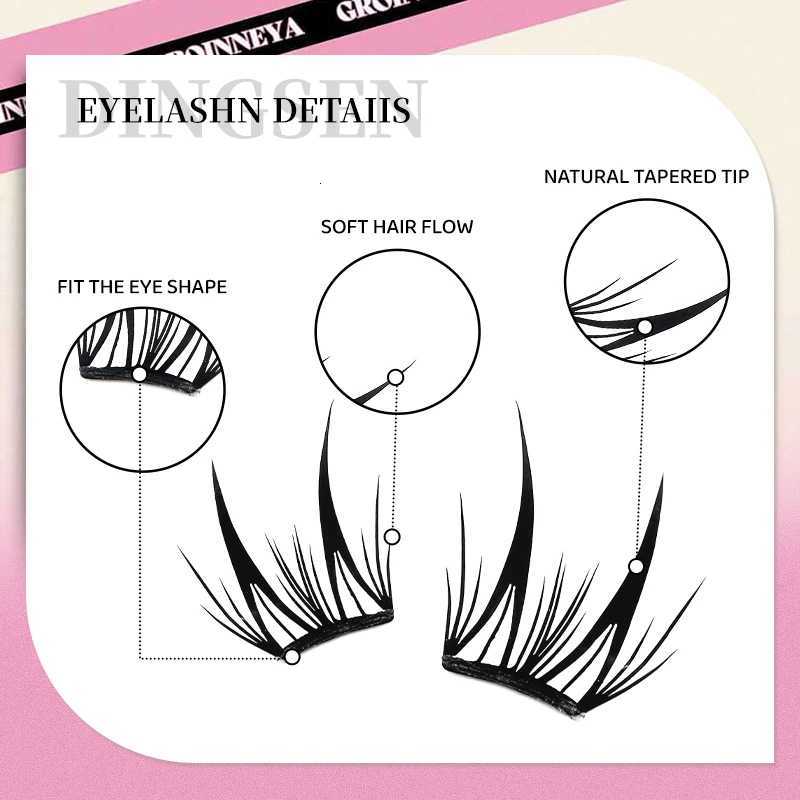 DINGSEN 30rows Idol Clusters Lashes Glue Eyelashes Book Manga Eyelash Clusters DIY Lashes Makeup Natural Anime Lashes EyelashT251223