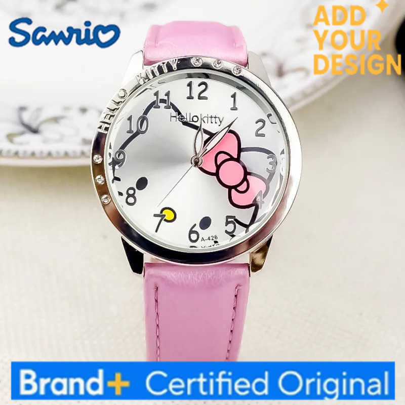 Sanrio Hello Kitty Diamond Belt Watch Cartoon Bow Digital Quartz Electronic Watch Exquisite Toys Kawaii Birthday Gift For Girls H251223