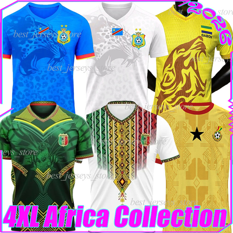 4XL 25/26 Congo Mali Ghana Gabon Africa Soccer Jerseys BAKAMBU T.BONGONDA ELIA MAYELE MBUKU KAMORY DOUMBIA D.NENE DOUMBIA SINAYOKO SYLLA CAMARA Football Shirt