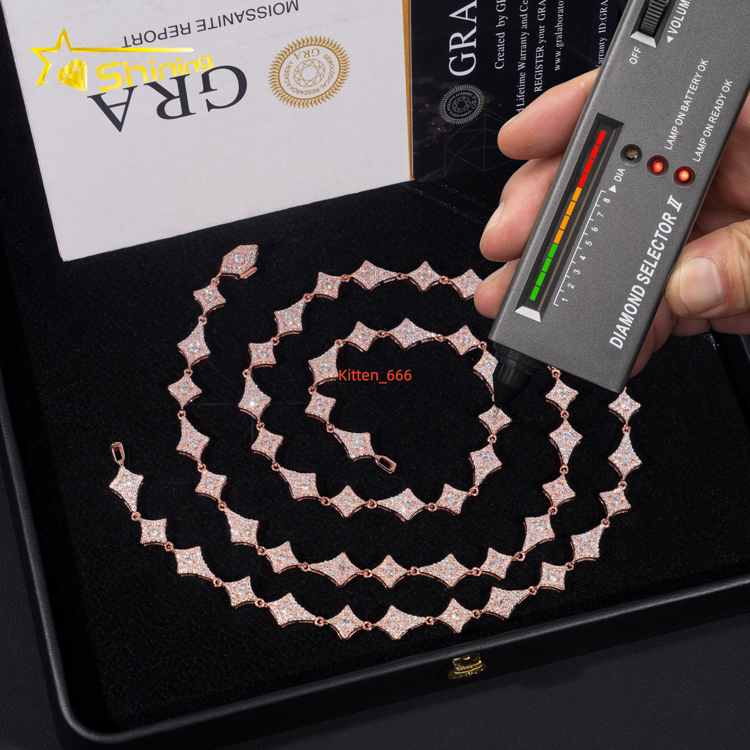 GRA Certified Hip Hop Jewelry 925 Sterling Silver Diamond Iced Out Moissanite Tennis Chain Bracelet Fashion Necklace