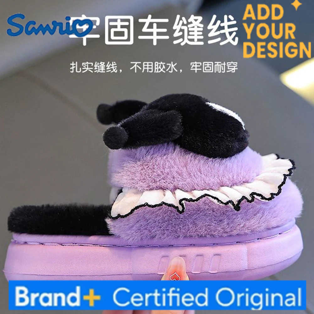 Sanrio Cotton Hello Kitty Children Slipper Melody Cartoon Anime Kuromi Cute Girl Eva Plush Warm Home Slippers Cotton Shoes Gift H251223