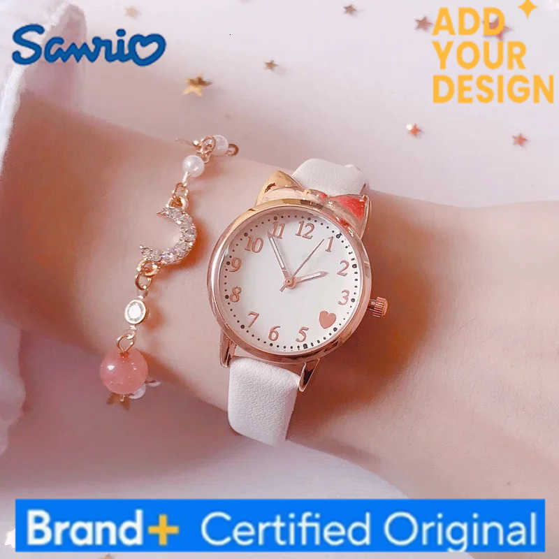 Sanrio New Cute Heart Women Watch Stars Moon Bracelet Sets Rhinestones Child Quartz Watches Ideal Gifts For Kids H251223