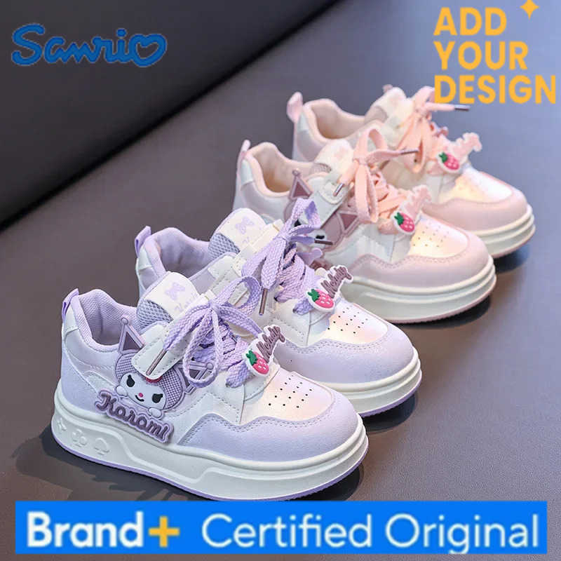 Sanrio Girlss Fashion Sneakers Kids Anti-skid Casual Shoes Cartoon Anime Kuromi Thick Soles Shoes Childrens Board Shoes H251223