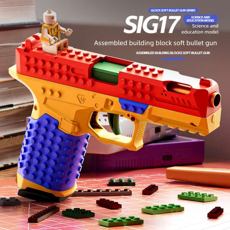 SIG17 Automatic pistol toy with shell ejection building block gun toy gun assembly building block gun