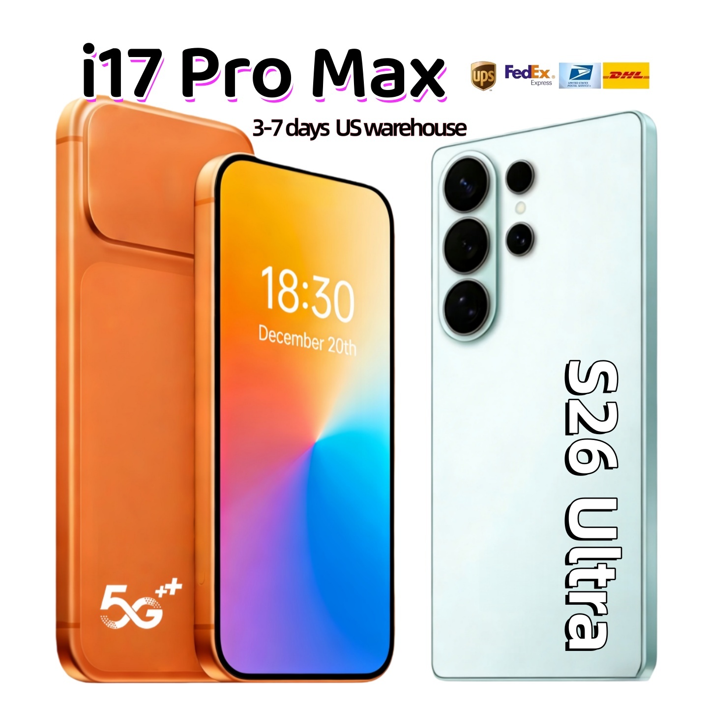 i16 i17 Pro Max 5G telephone 16GB+2TB 6.9-inch smartphone 512GB camera 72MP 108MP Face ID Android smartphone sealed packaging box supports customization
