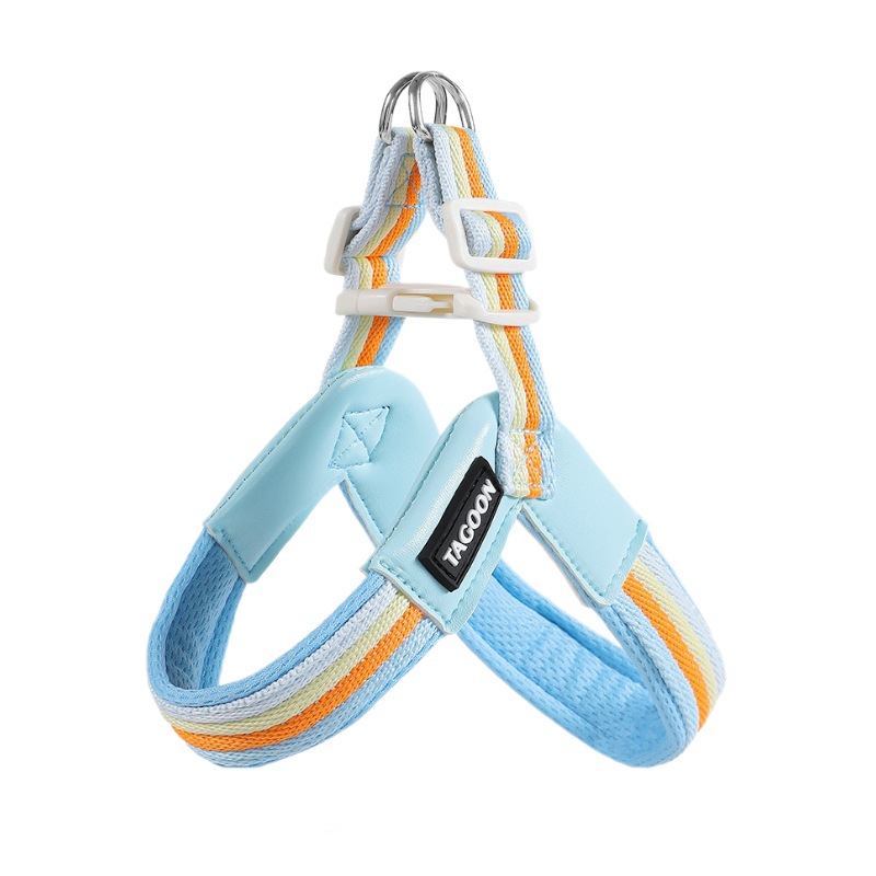 Breathable Rainbow Dog Harness Adjustable Strap for Small Medium Dogs Bichon Frise Walking Vest Pet Leash