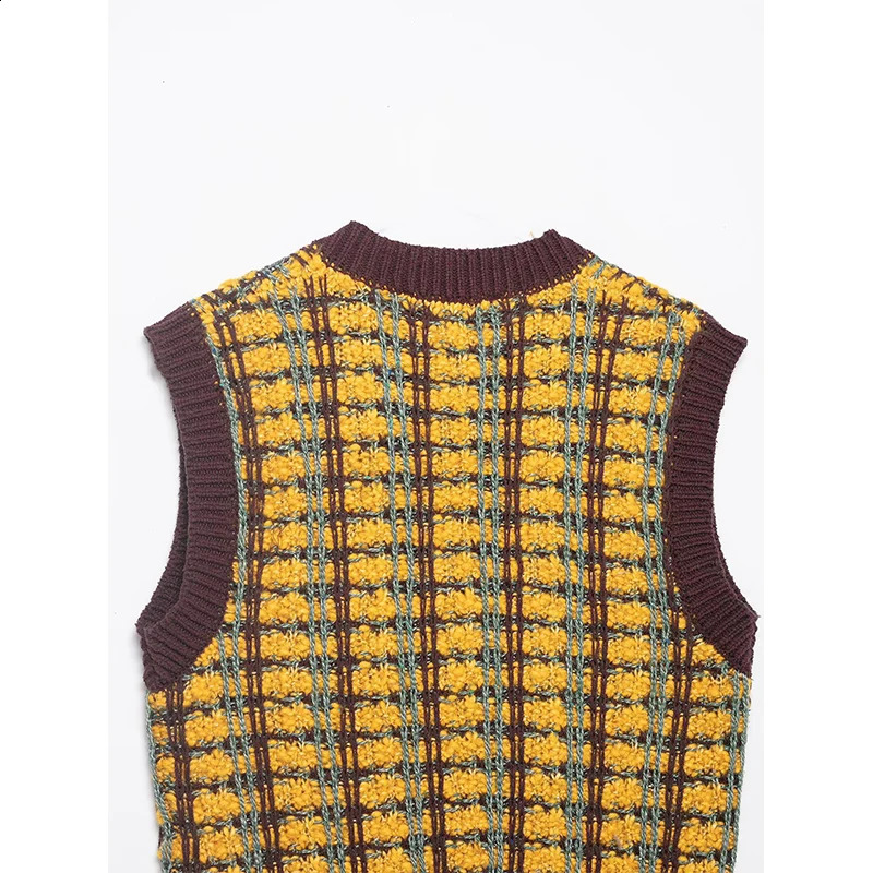 Womens knitted Sweater Vest Autumn Fashion VNeck Sleeveless Vests Vintage Female Chic Tops 251223 - view 6