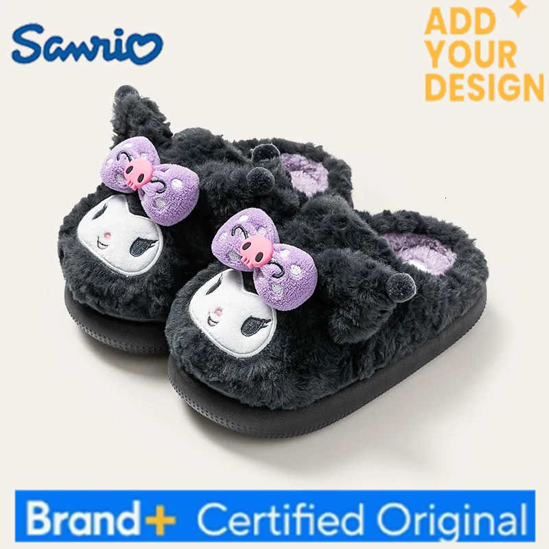 Sanrio New Kuromi Cotton Slippers for Womens Autumn Winter Anime Figure Home Anti Slip Cute Cartoon Cotton Shoes Thickened Kawaii H251223