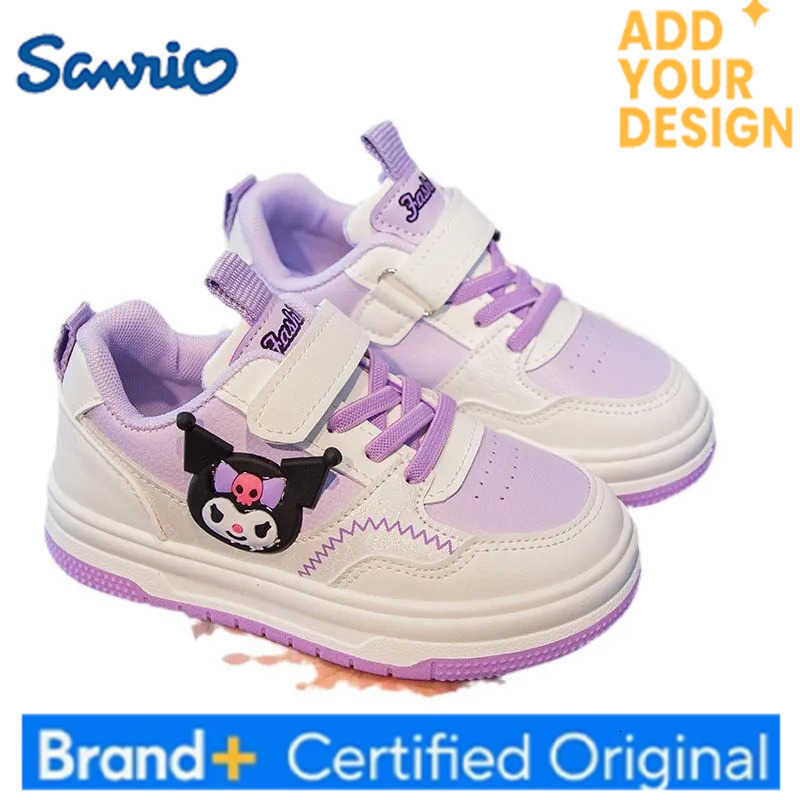 Sanrio KidsCasual Shoes Sneakers Cartoon PU Leather Spring Autumn Sports Shoes For Children Anti-slip Pink Pruple Shoes Size 22-36 H251223