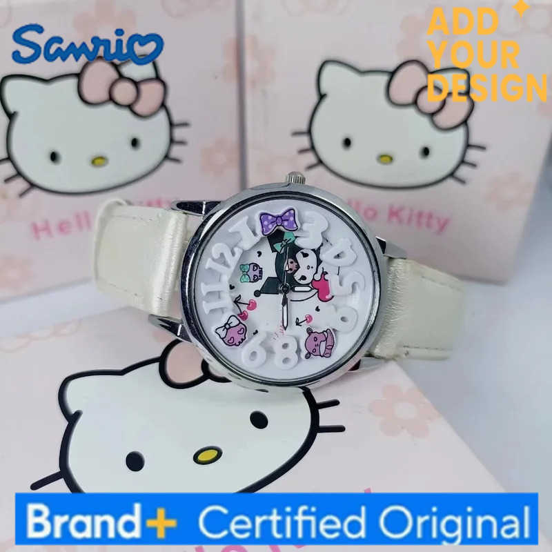 Sanrio New ChildrenS Cartoon Kuromi Belt Quartz Watch Girl Luminous Watch Birthday Gift Trinket H251223