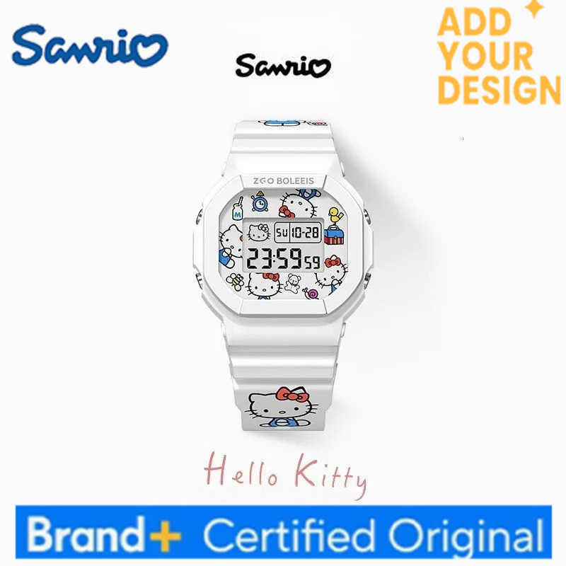 Sanrio Hello Kitty Watch LED Digital Watchs Student Versatile Silicone Watch Childrens Wrist Watch Waterproof Sports Kids Clock H251223