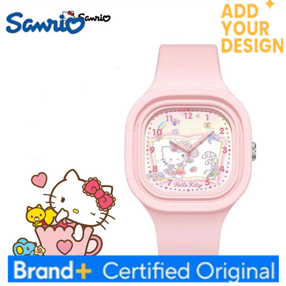 Sanrio Hello Kitty Watches Kuromi Cinnamoroll Silicone Strap Quartz Casual Cartoon Melody Watch Girl Child Birthday Gift H251223