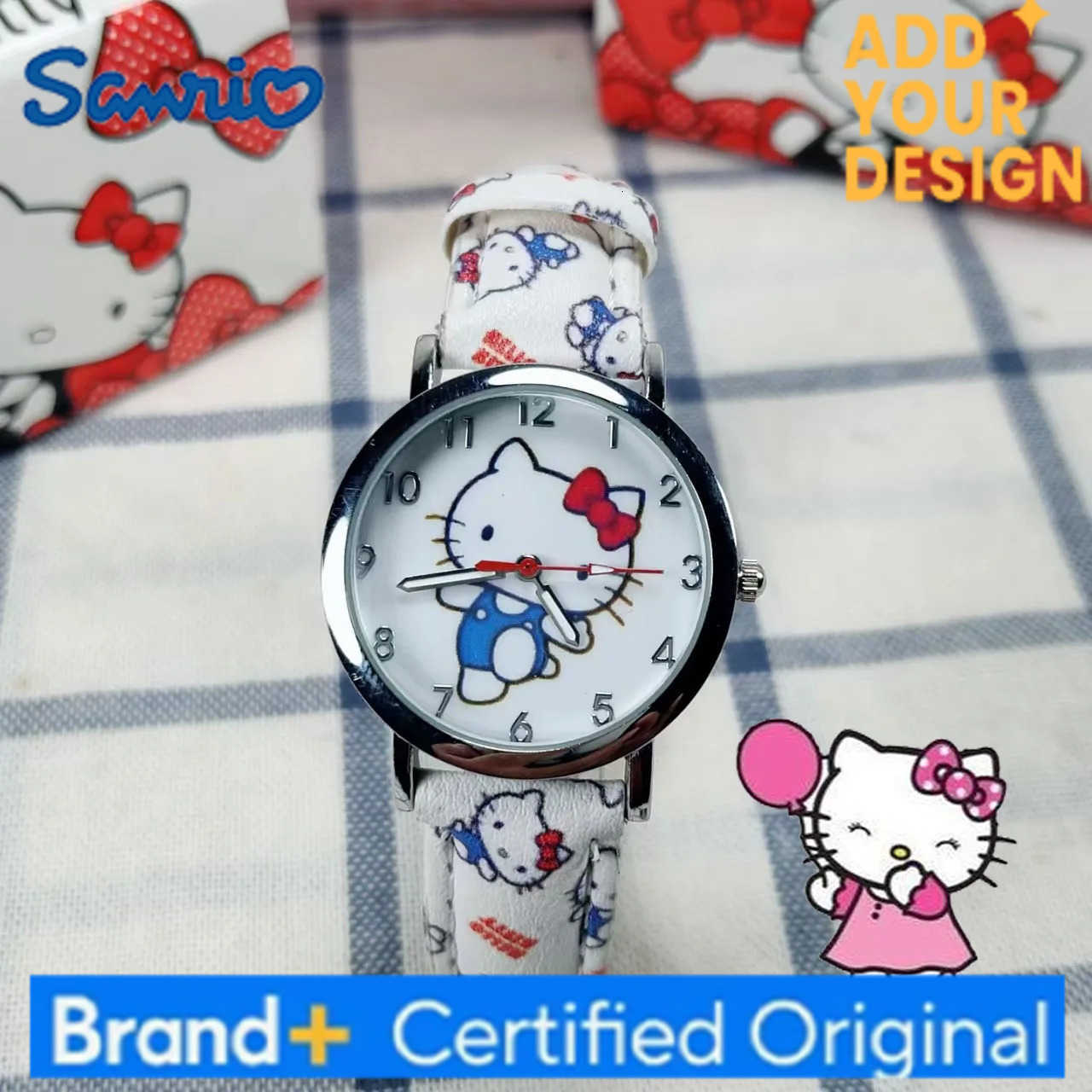Sanrio Womens Watches hello kitty Cartoon Watch alloy watch case Quartz Wristwatches leather strap For Girls birthday gift H251223