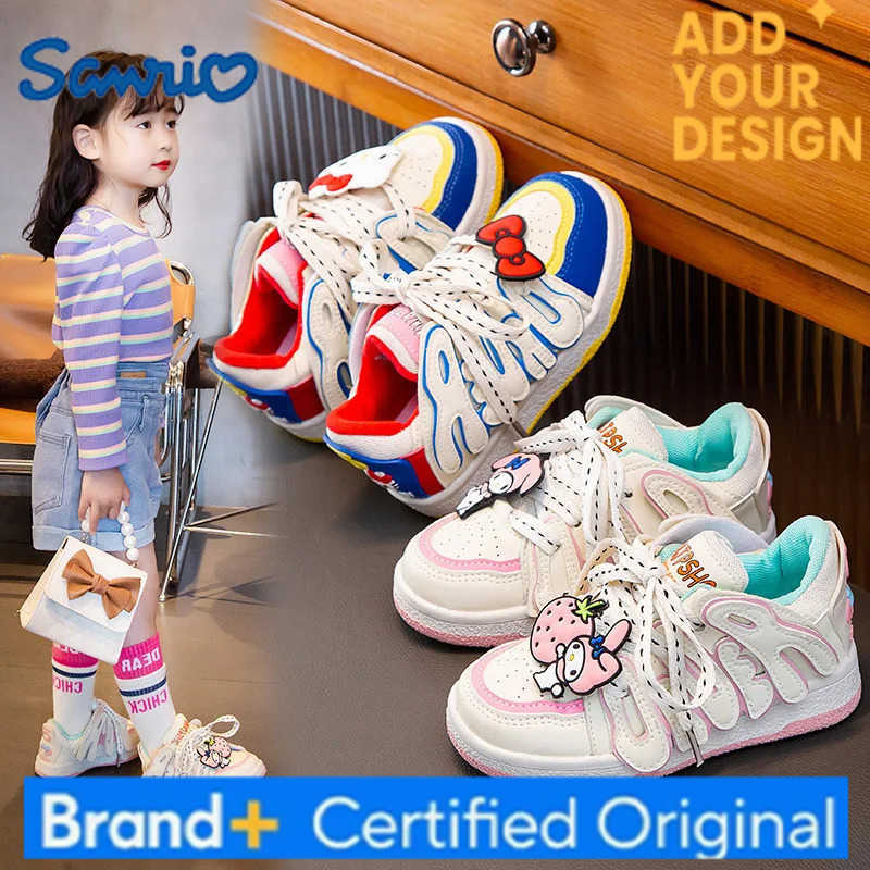 Sanrio Girls Cute Cartoon Hello Kitty Casual Shoes Korean Style Trendy Brand Shoes Boys and Girls Kids All-match Sports Shoes Sneakers H251223