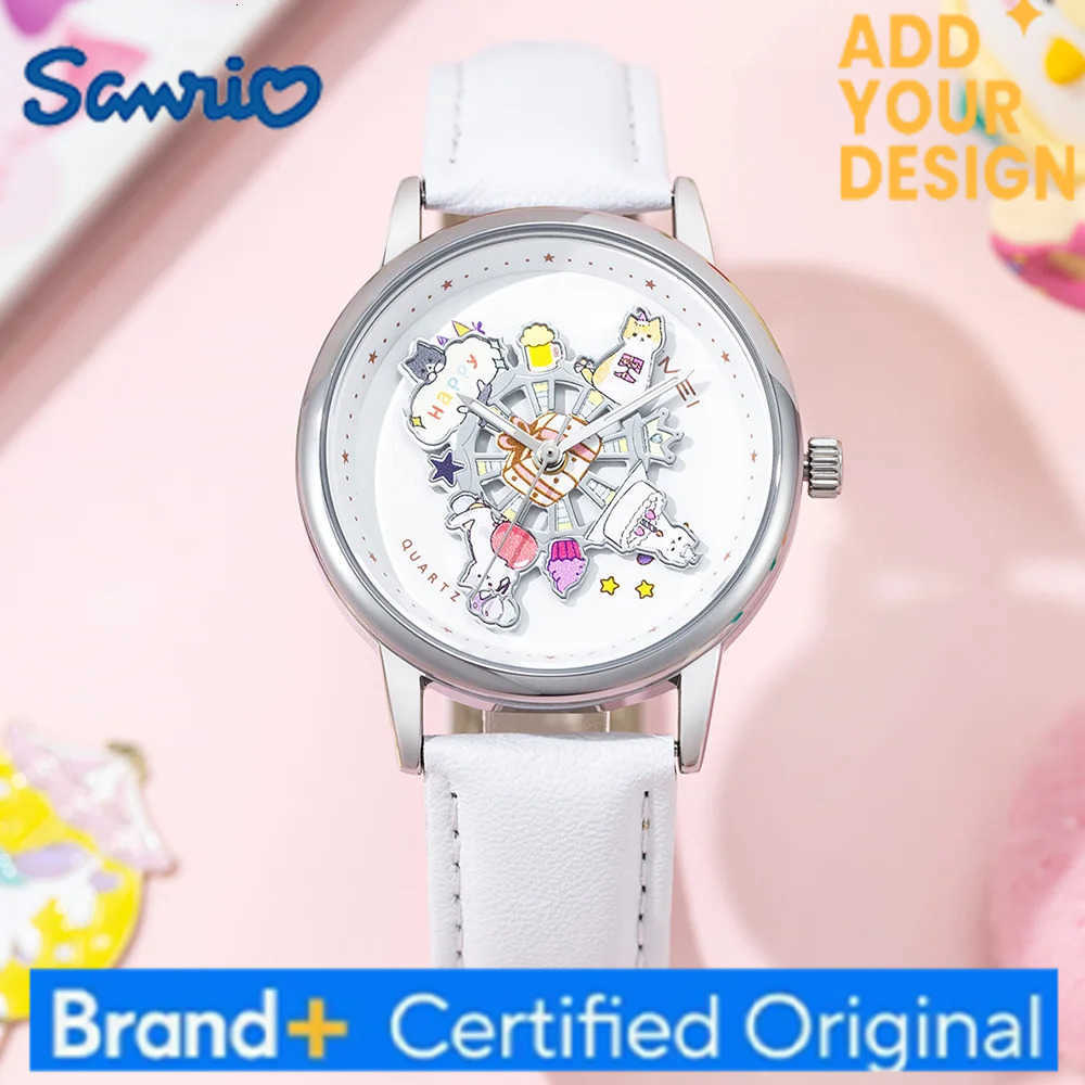 Sanrio SKMEI Fashion Cartoon Watch Cute Cat Quartz Womens Watch Rotate The Dial Student Luminous Waterproof For Girls Students Gift H251223