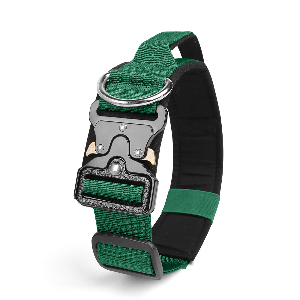 Durable Nylon Adjustable Pet Dog Collar with Pull Resistant Design & Handled Grip for Effective Training Sessions