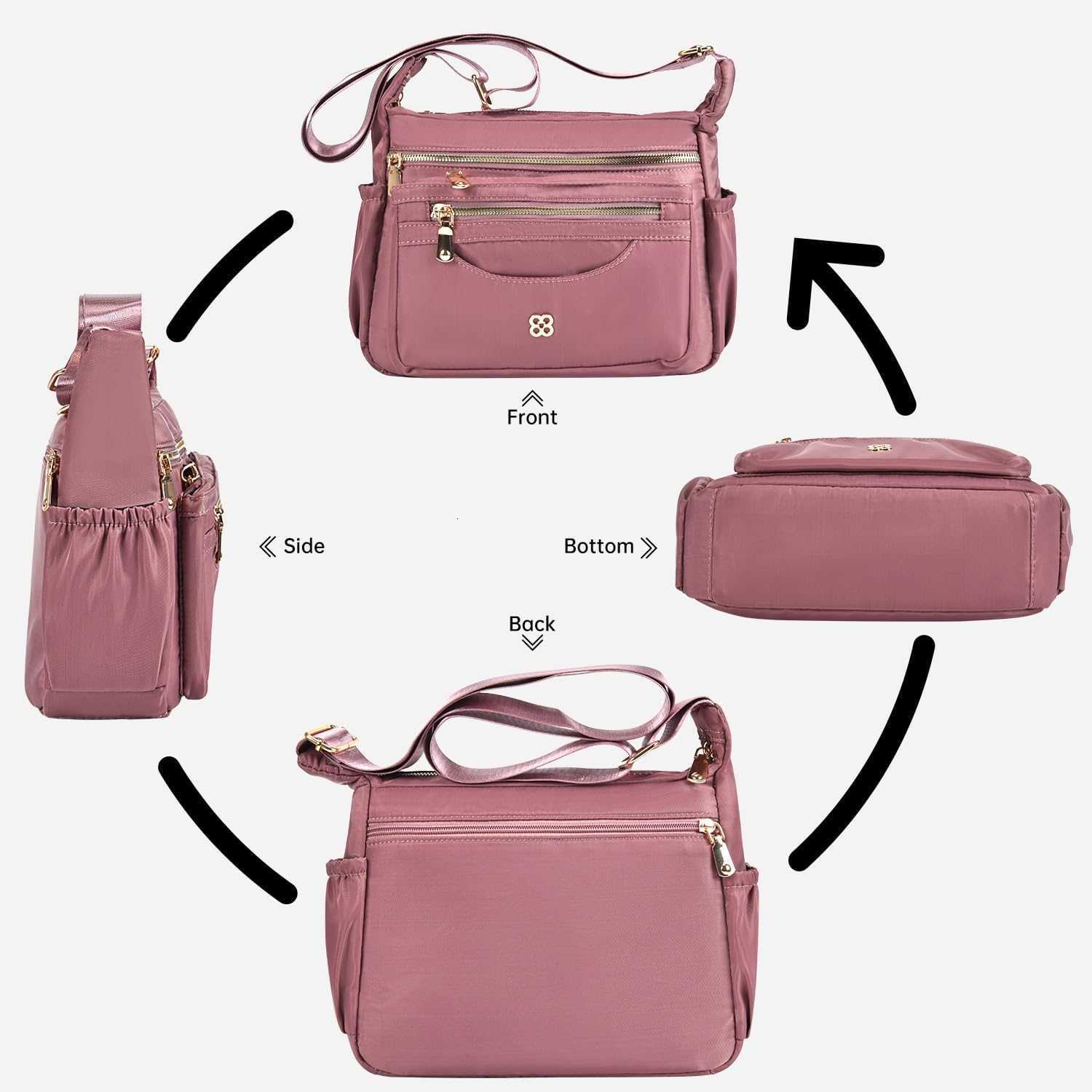 or Women Nylon Waterproof Shoulder Purse Crossbody Bag Lightweight Travel Bag with Multiple Pockets M251223