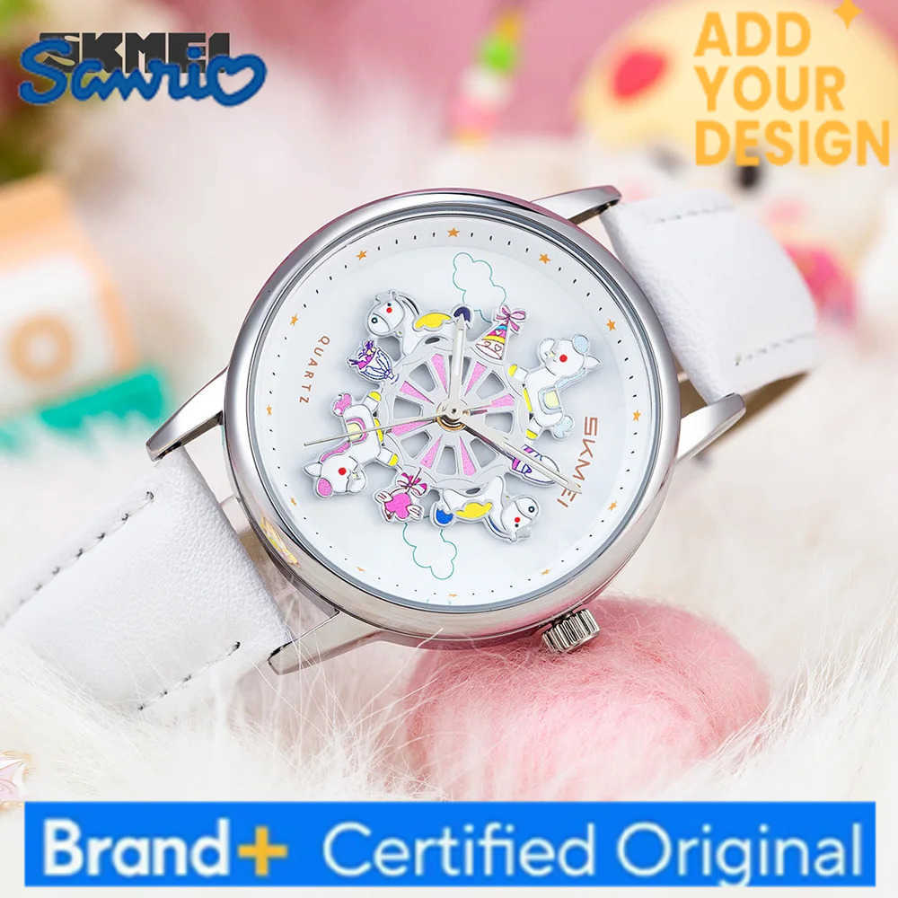 Sanrio SKMEI Cute Cartoon Cat Waterproof Watch 360 Turn Dial Quartz Movement Watches For Women Fashion Ladies Wristwatches Reloj Mujer H251223