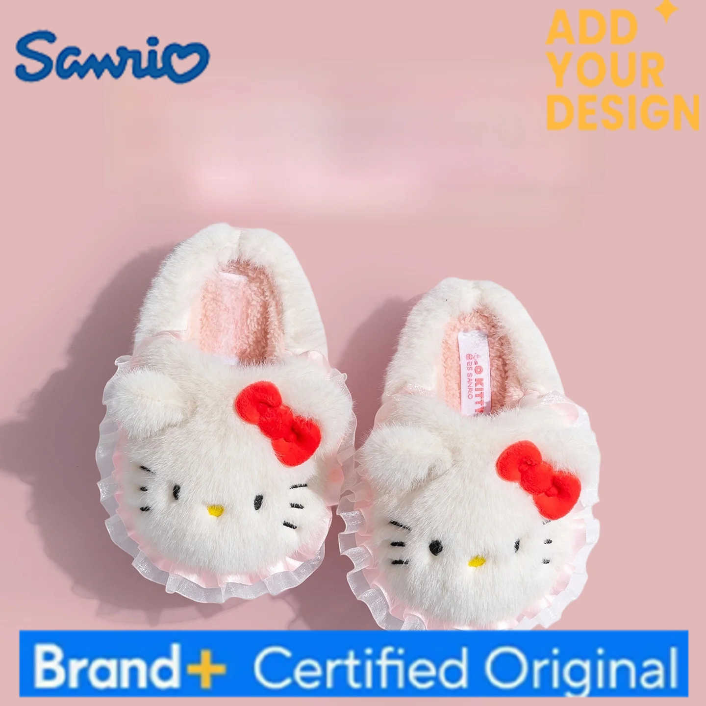 Sanrio Kids Slippers House Shoes Cartoon Cinnamoroll Winter Shoes For Girls Warm Anti-slip Soft Bottom Pink Blue Shoes Size 17cm-25cm H251223