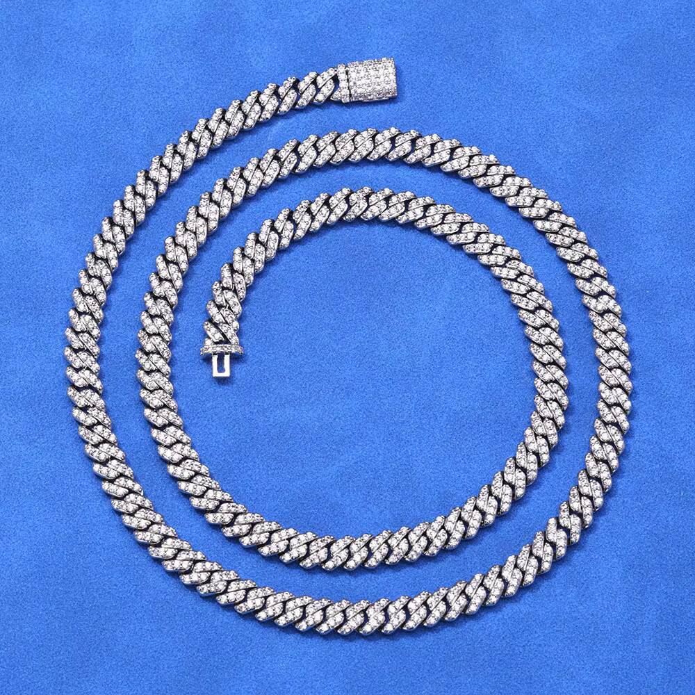New Arrivals 6MM 925 Sterling Silver Gold Plated Cuban Link Chain VVS D Color Hip Hop Moissanite Necklaces Stocks Available