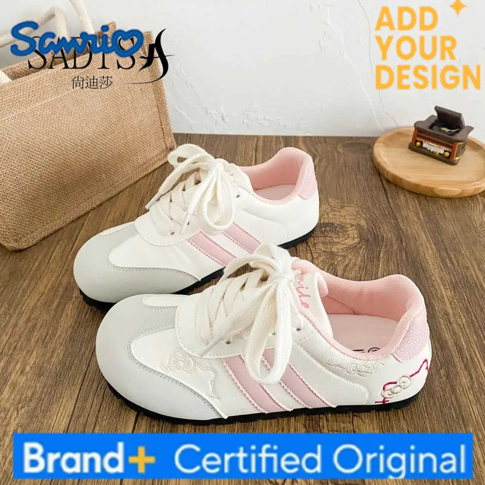 Sanrio Cute Sneakers Hello Kitty Casual Shoes Girls Cartoon Embroidery Thick Bottom Shoes Anime Kt Women Kawaii Anti-Slip Sports Shoes H251223