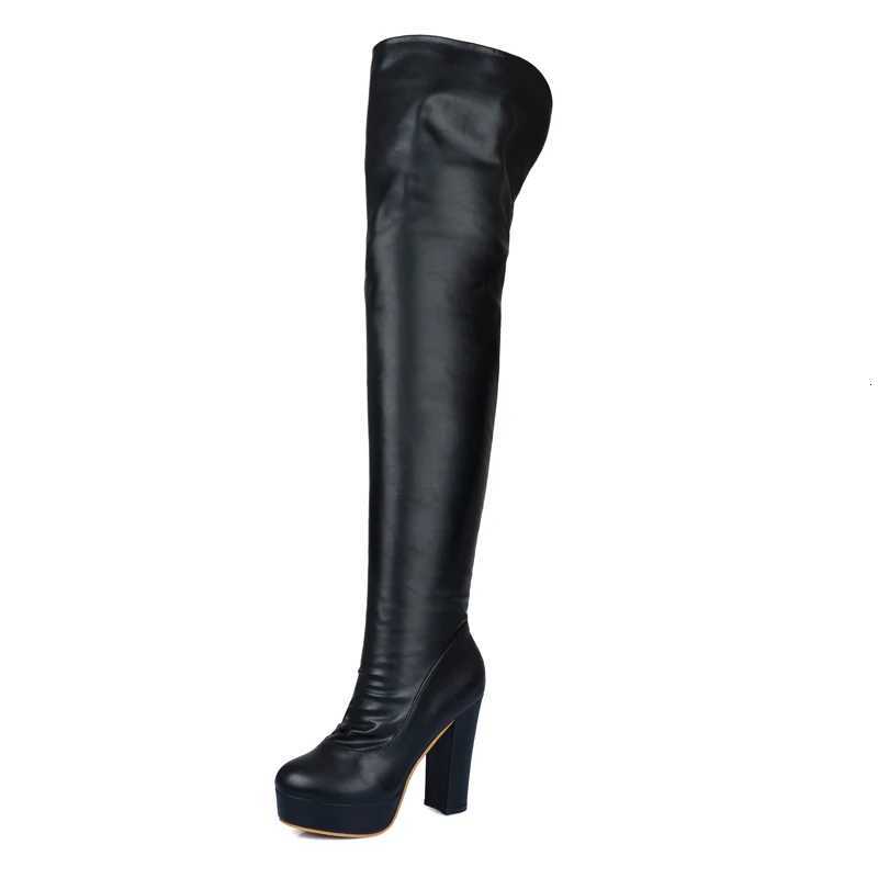 Sgesvier Fashion Thigh High Boots Women Platform Sexy Soft Stretch Over-the-Knee Boot High Heels Long Shoes Lady Large Size 48T251223