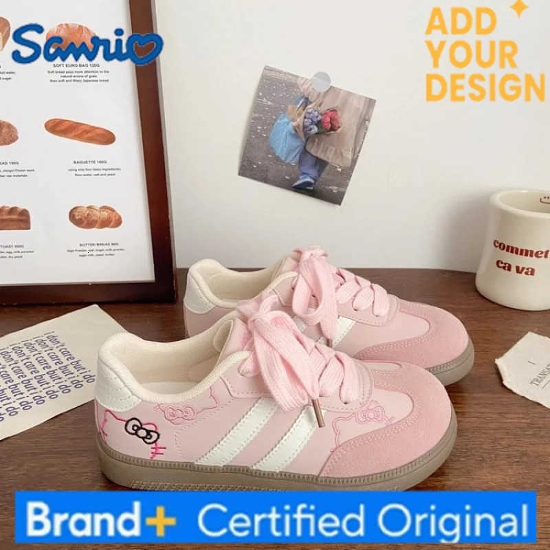 Sanrio Spring Autumn Womens Retro German Training Shoes Cute Cat Embroidery Casual Campus Lightweight Sneakers Girls Fashion Shoes H251223