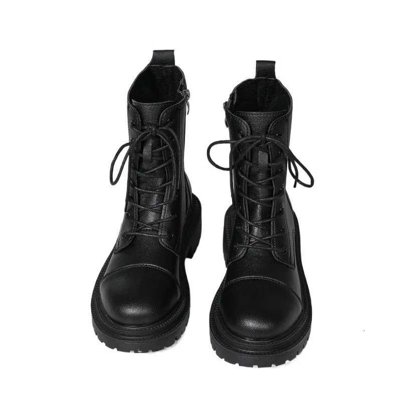 2025 High Quality Ladies Shoes Side Zipper Womens Fashion Lace-up Modern Boots Women New Plus Size Best Seller Mid-Calf BootsT251223