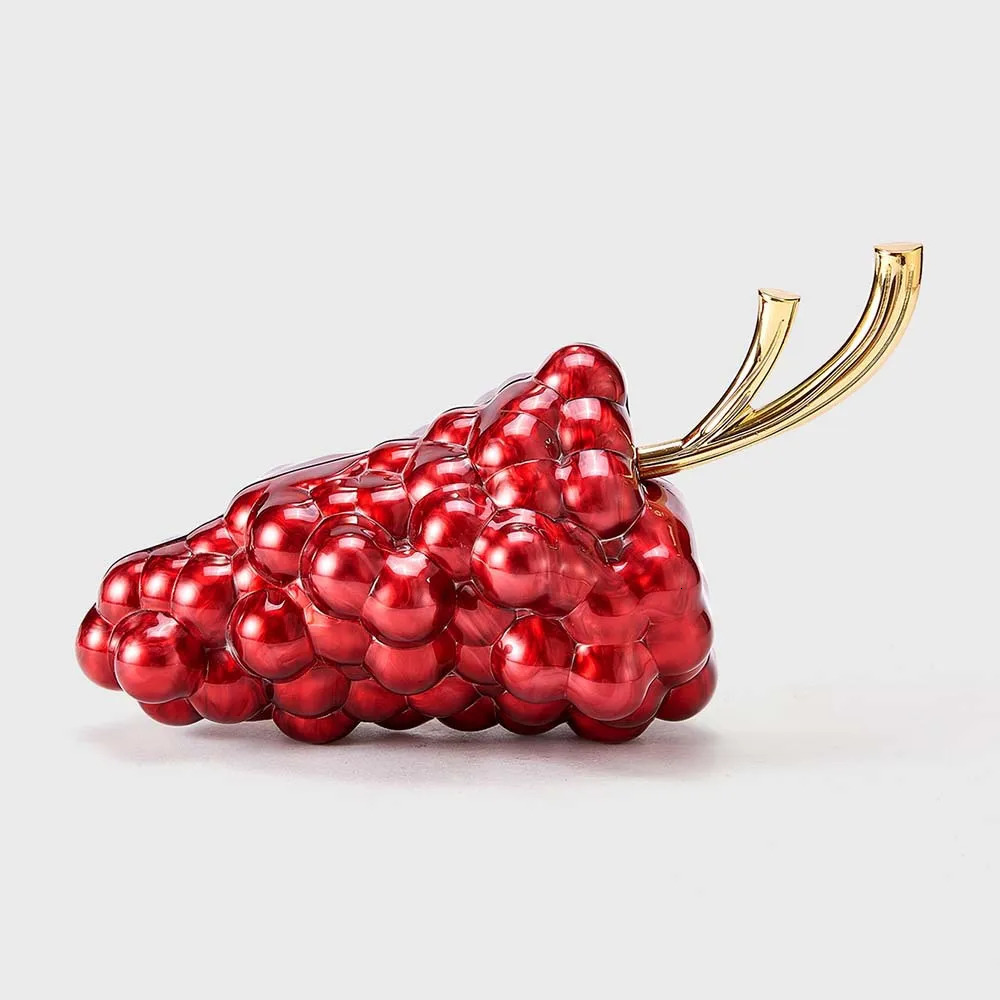 Grapes shaped Clutch Bag Acrylic clutch bag women wedding evening party cute ivory pearl red purple color purse handbag 251217 - view 6