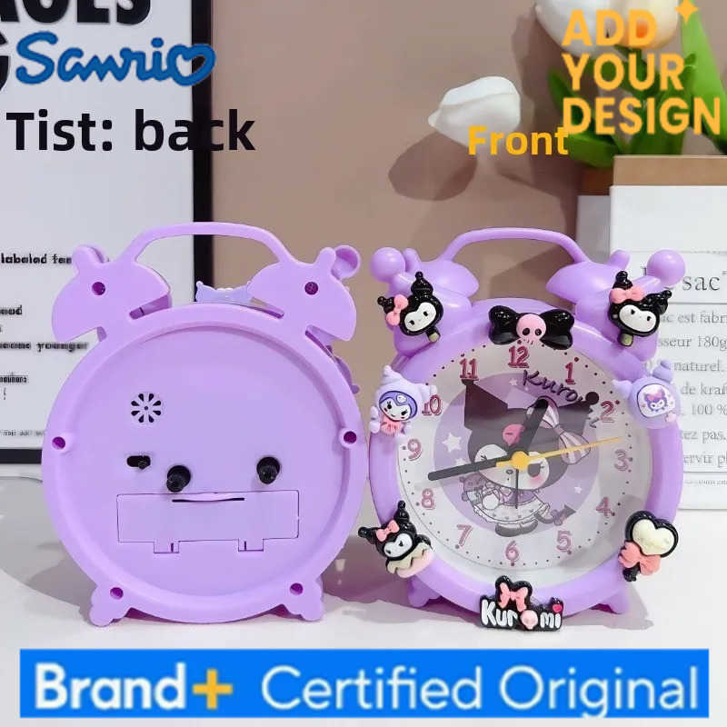 Sanrio Hello kitty new childrens alarm clock kuromi cartoon cute creative desktop clock student wake up artifact table clock H251223