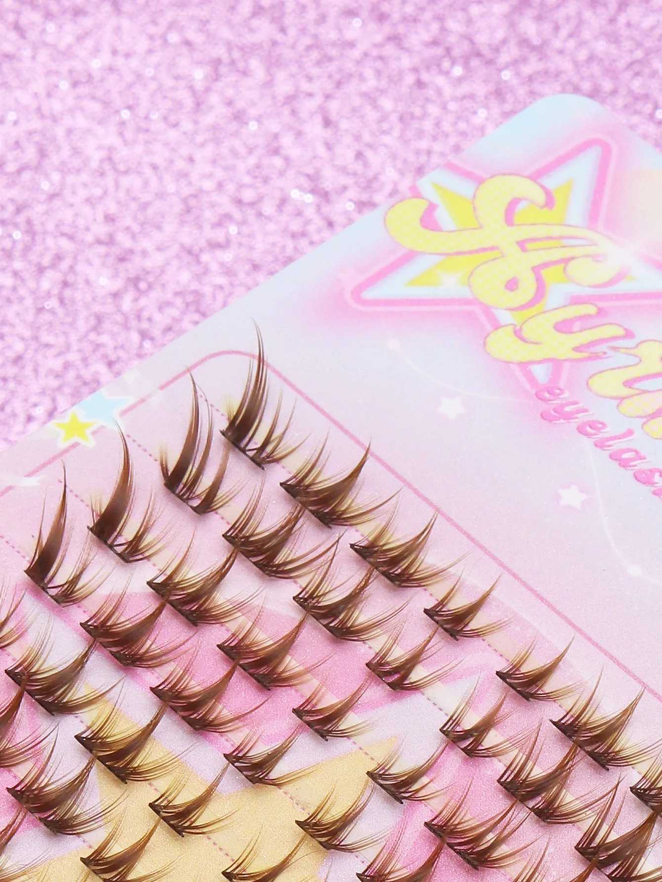 AYRMILLA brown false eyelashes C curl individual 3D milk eyelashes natural look beginners wearingT251223