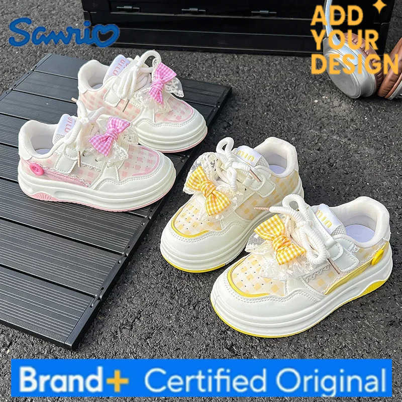 Sanrio Sweet Bowknot Lace Sneakers Fashion Autumn Kids Sneakers Platform Sole Design Childrens Versatile Casual Shoes H251223